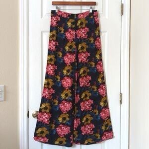 Abercrombie & Fitch Navy Wide-Leg Floral Jumpsuit Pants